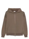 Brunello Cucinelli Zippered Cotton Hoodie With Kangaroo Pocket In Brown