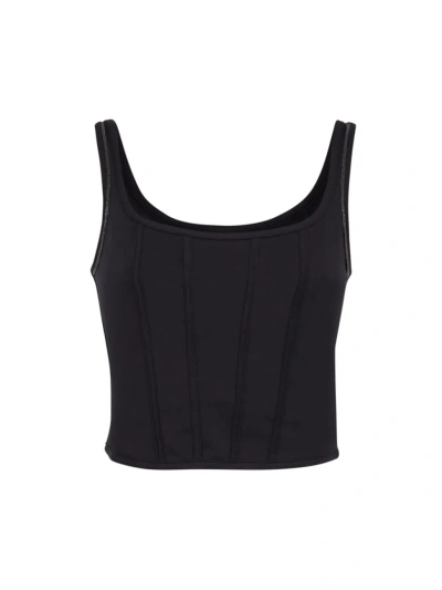 Brunello Cucinelli Panelled Corset-style Top In Black