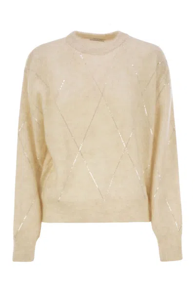 Brunello Cucinelli Women's Cozy Knit Sweater For Warmth In Beige