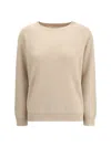 Brunello Cucinelli Women Crew-neck Sweater In Neutral