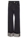 Brunello Cucinelli Women Crop Denim Trousers With Turn-ups