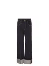 Brunello Cucinelli Women Crop Denim Trousers With Turn-ups