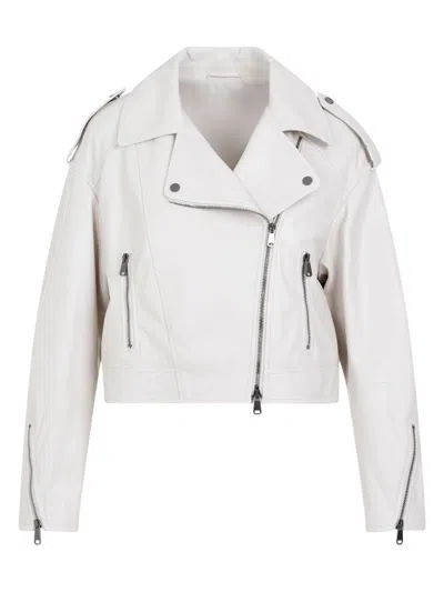 BRUNELLO CUCINELLI WOMEN'S CROPPED ASYMMETRIC ZIPPED JACKET
