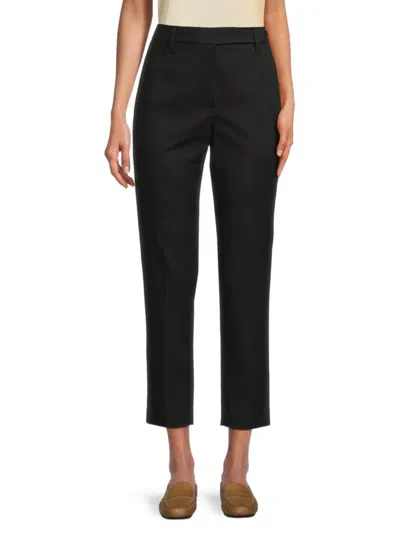 Brunello Cucinelli Women's Cropped Cotton-blend Pants In Black