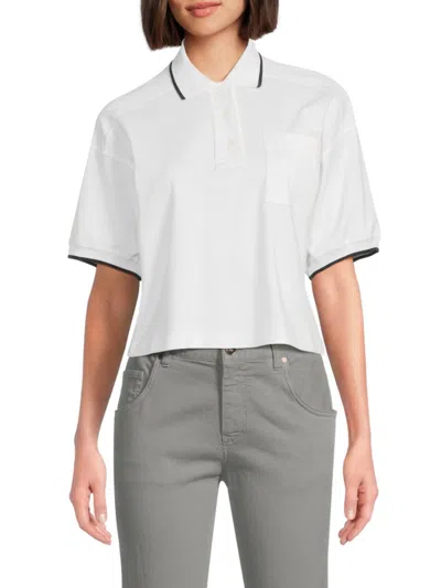Brunello Cucinelli Women's Cropped Cotton Polo Shirt