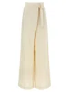 Brunello Cucinelli Women Ivory Fluid Twill Sartorial Wrap Trousers In Neutral