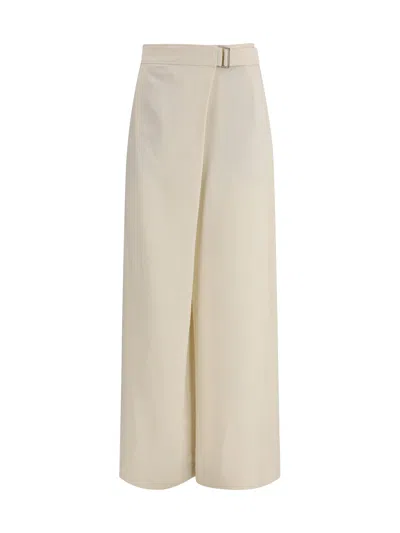 Brunello Cucinelli Women Crossed Pants In White