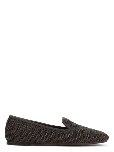 Brunello Cucinelli Women's Cuoio Fabric Moccasins Loafer