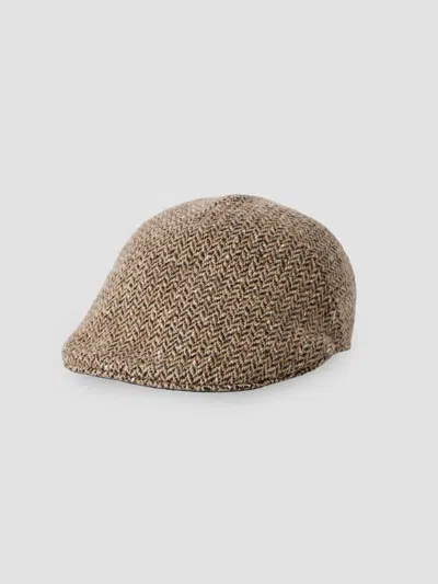 Brunello Cucinelli Women's Dazzling & Sparkling Virgin Wool Chevron Flat Hat In Light Brown
