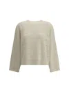 Brunello Cucinelli Women Cashmere And Wool Crew-neck Sweater In White