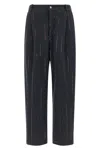 Brunello Cucinelli Striped Embroidered Joggers Pockets In Gray