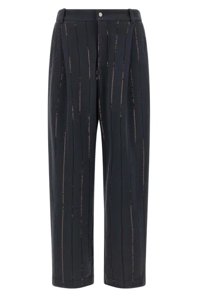 BRUNELLO CUCINELLI BRUNELLO CUCINELLI WOMEN 'DAZZLING CHALK STRIPE EMBROIDERY' JOGGERS