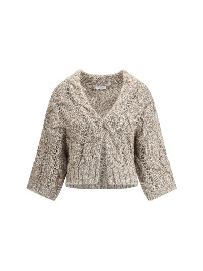 Brunello Cucinelli Women Dazzling Chiné Wool Cardigan In Multi