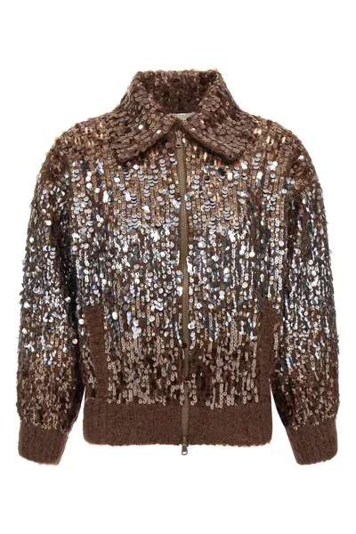 BRUNELLO CUCINELLI BRUNELLO CUCINELLI WOMEN 'DAZZLING DÉGRADÉ EMBROIDERY' CARDIGAN