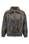 Brunello Cucinelli Mohair-blend Sequin-embellished Cardigan In Gray