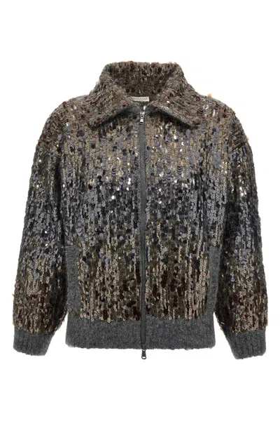 BRUNELLO CUCINELLI BRUNELLO CUCINELLI WOMEN 'DAZZLING DÉGRADÉ EMBROIDERY' CARDIGAN