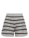 Brunello Cucinelli Striped Knit Short In Beige