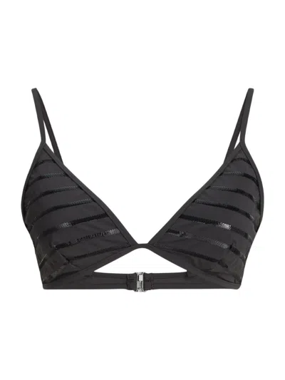 Brunello Cucinelli Dazzling Stripes Bikini Top In Multi