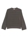 Brunello Cucinelli Sequin-embellished Knit Sweater In Gray