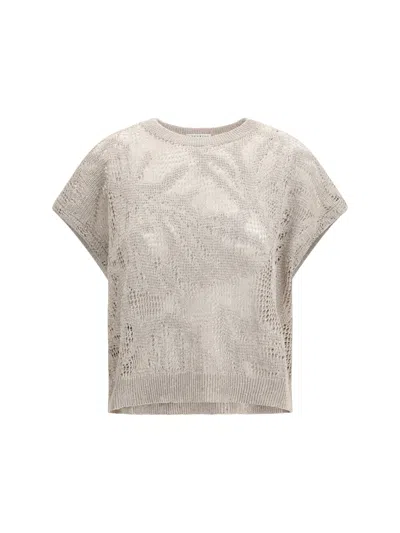 Brunello Cucinelli Women Dazzling Water Lillies T-shirt In White