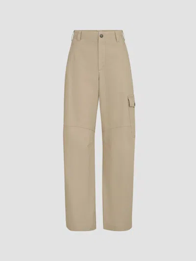 Brunello Cucinelli Women's Délavé Cotton Canvas Cargo Barrel Trousers With Monili In Beige
