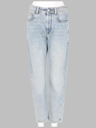 Brunello Cucinelli Pantalone Baggy Tapered In Denim Authentic In Blue