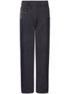 Brunello Cucinelli Straight Leg Trousers With Contrast Stitching In Blue