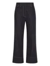 Brunello Cucinelli Women Denim Sartorial Square Trousers With Monili In Multi