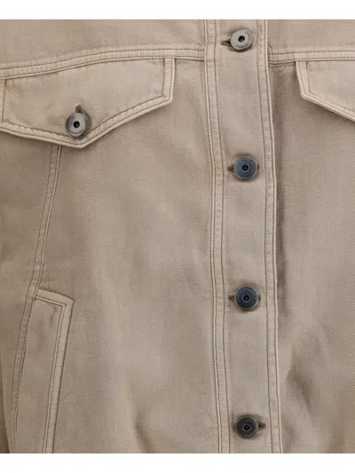 Brunello Cucinelli Women Denim Shirt Jacket In Beige