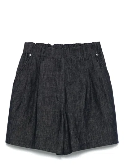 Brunello Cucinelli Women's Denim Shorts In Dark Denim