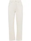 Brunello Cucinelli Women Denim Straight Pants With Shiny Bartack In White