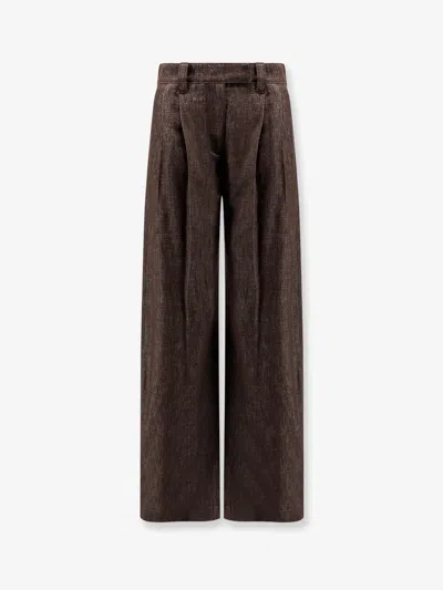 BRUNELLO CUCINELLI BRUNELLO CUCINELLI WOMEN DENIM TROUSERS WITH LUREX PROFILE