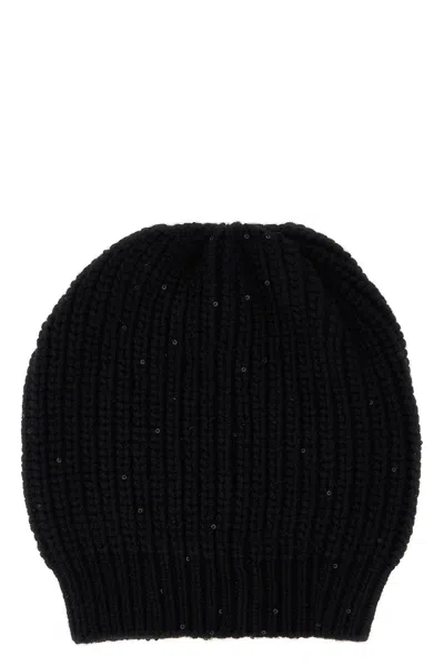 Brunello Cucinelli Women 'diamante' Cap In Black