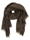 Brunello Cucinelli Women Diamond Cashmere And Silk Scarf In Brown