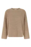 Brunello Cucinelli Diamond Cotton Sweater Sweaters And Cardigans Beige In White