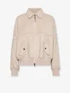 Brunello Cucinelli Women Double Cashmere And Wool Cloth Bomber In Neutral