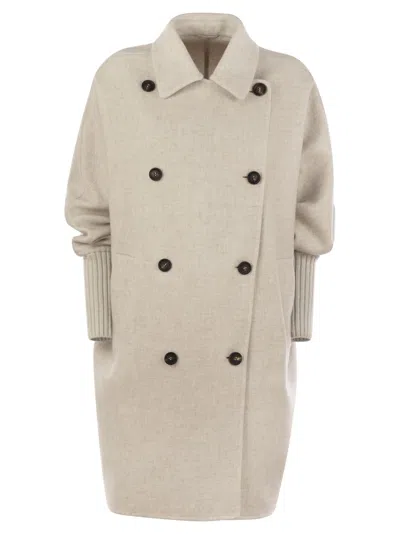 Brunello Cucinelli Double-breasted Jacket Casual Jackets And Parka In Beige