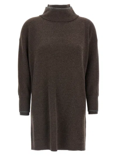 BRUNELLO CUCINELLI BRUNELLO CUCINELLI WOMEN DOUBLE LAYER DRESS