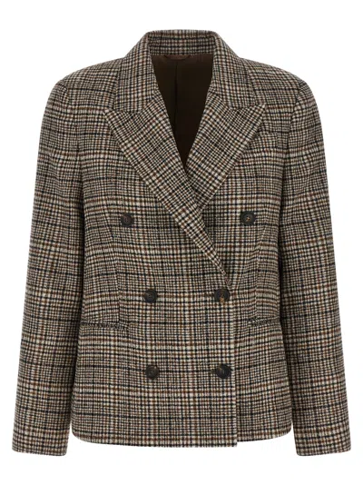 Brunello Cucinelli Women's Double-breasted Blazer In Multi