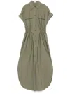 Brunello Cucinelli Women Cotton Techno Chemisier Dress In Multicolor