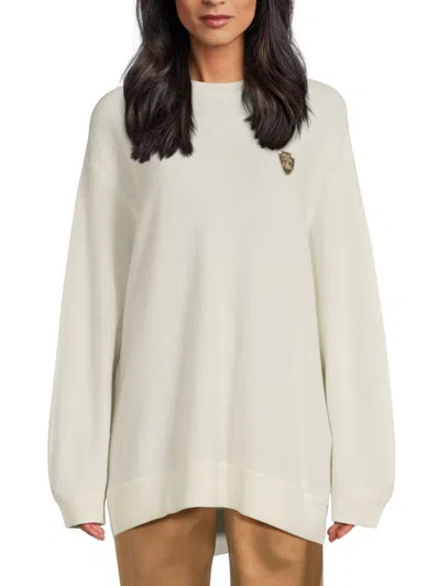 Brunello Cucinelli Women's Drop Shoulder Cashmere Sweater In White