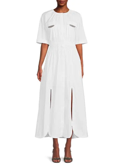 Brunello Cucinelli Women's Drop Shoulder Maxi Shirtdress In White