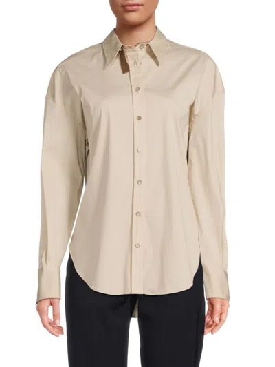Brunello Cucinelli Monili-detail Cotton-blend Shirt In Beige