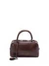 Brunello Cucinelli Explorer Small Boston In Glossy Nappa Leather Bags In Burgundy