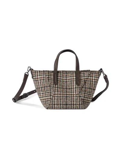 Brunello Cucinelli Women's Duo Mini Top Handle Bag In Water Resistant Alpaca And Wool In Blue