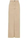 Brunello Cucinelli Cotton-linen Chino Maxi Skirt In Multicolor
