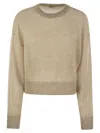 Brunello Cucinelli Sequin Sweater Sweaters And Cardigans In Cream