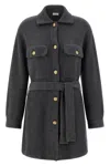 Brunello Cucinelli Belted Cardigan In Gray