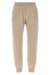 Brunello Cucinelli Ribbed Texture Elastic Waistband Trousers In Neutral
