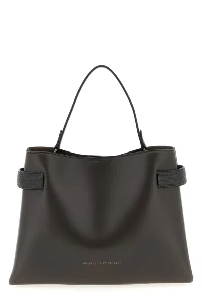 Brunello Cucinelli Essence Large Handbag In Brown